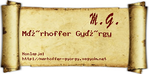 Márhoffer György névjegykártya